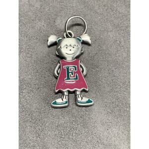 Ganz Girl Charm Green Enamel “E” Enamel Shirt Shoes Collectible Pendant Keychain